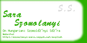 sara szomolanyi business card